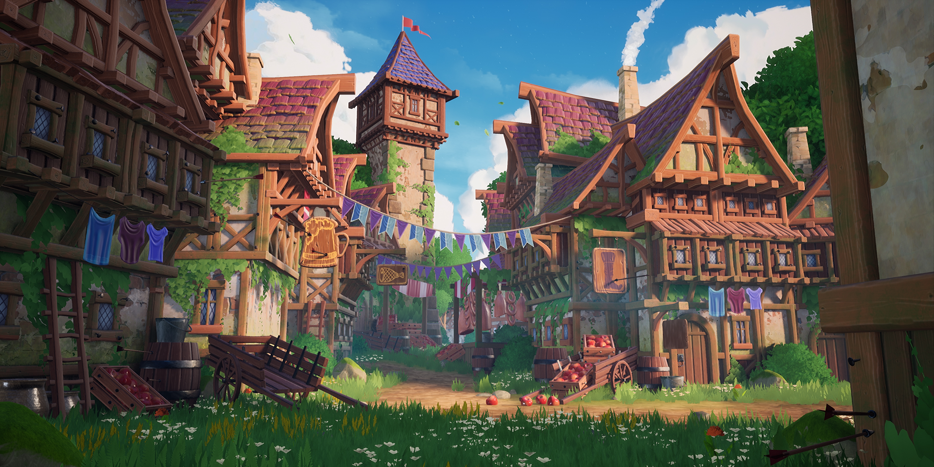 Фэнтези таун. Stylized Medieval Village. Village реалистичный. Medieval Village ue5. Medieval Town anime Walls.